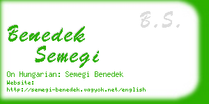 benedek semegi business card